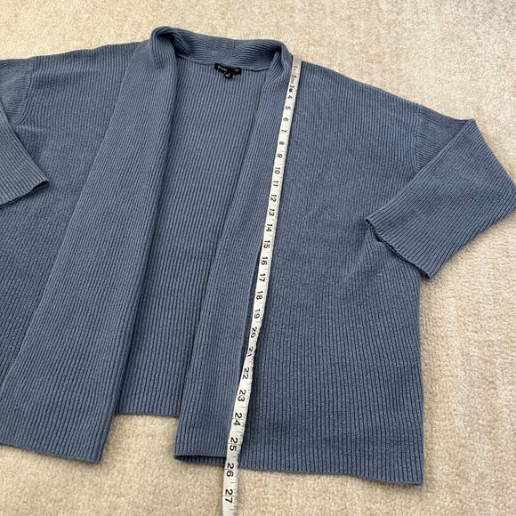 Eileen Fisher Blue Cotton Hemp Open Front Cardigan Sweater XL - Picture 5 of 10